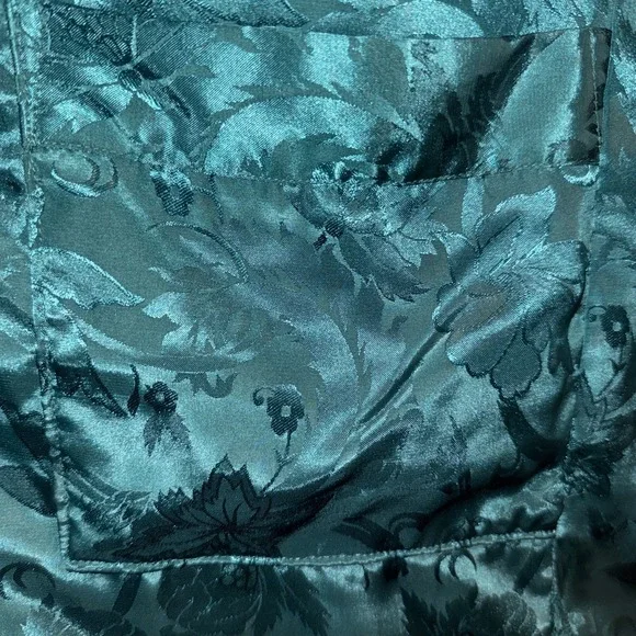 Vintage Victoria's Secret Gold Label Satin Robe Green Women's Small Tie - Picture 9 of 14